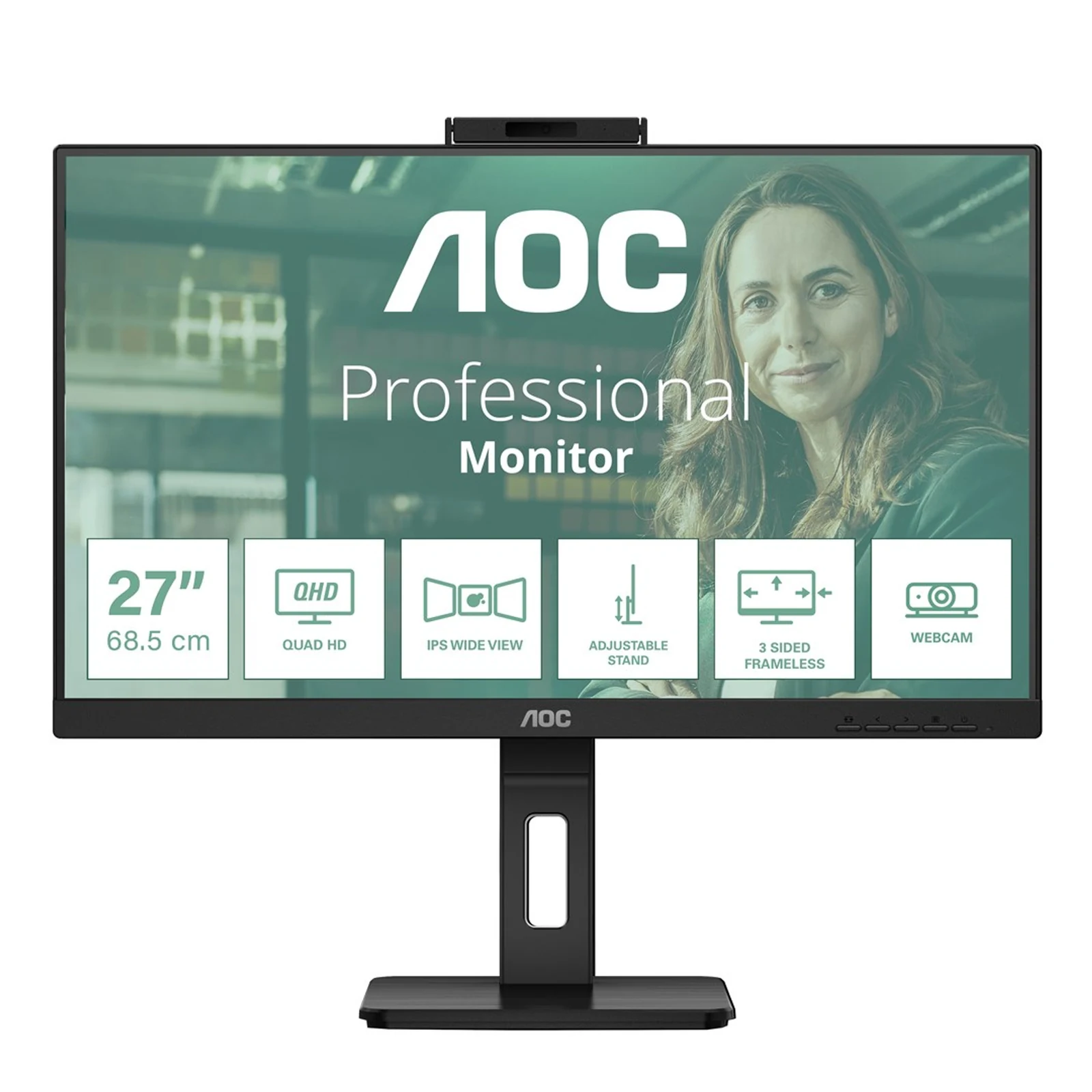 Monitor AOC Q27P3QW 27" QHD IPS Czarny — zdjęcie 1 z 8