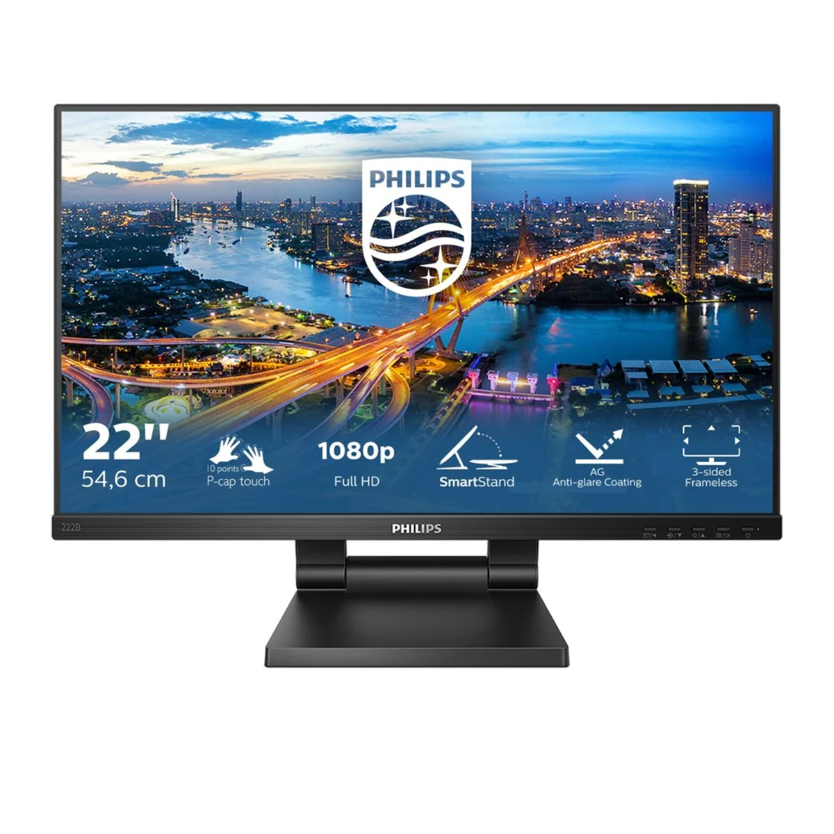 MONITOR PHILIPS LED 21,5" 222B1TC Touch