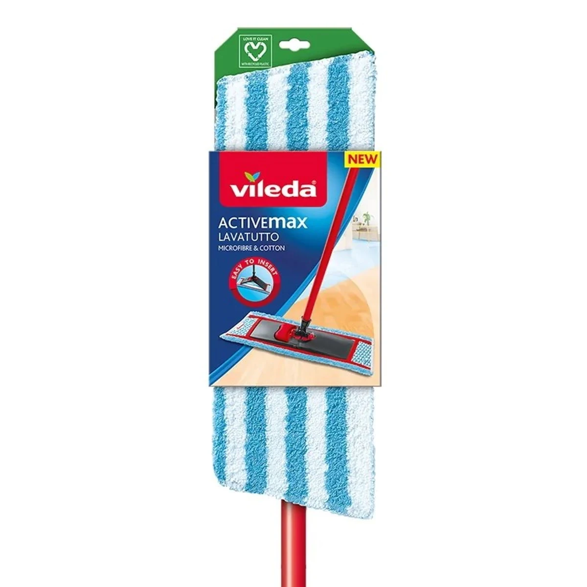 Mop płaski Vileda Active Max - Biały, Zmywalny