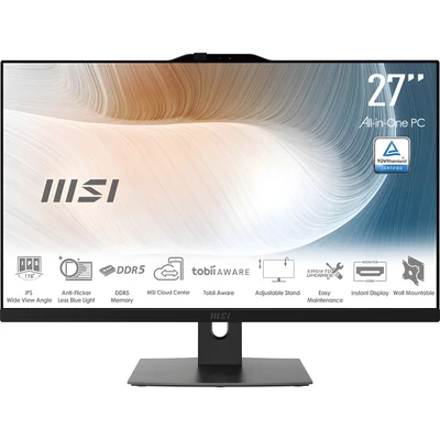 Komputer AIO MSI Modern AM272P 27" IPS FHD, 16GB SSD512GB, Intel Core i5-120U, WiFi 6E, Windows 11 Pro, czarny