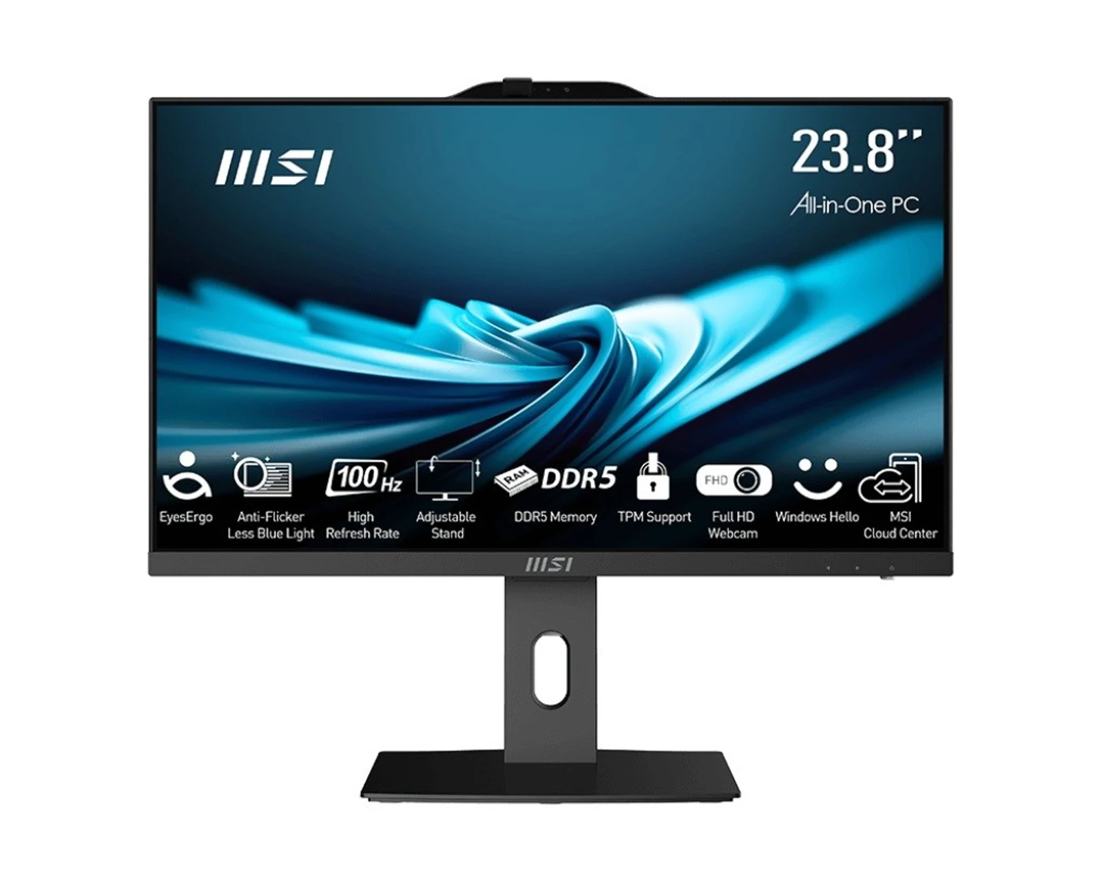 MSI AIO PRO AP242P 14M-649XEU i5-14400 23,8" IPS LED FHD Non-Touch Anti-Glare 16GB SSD512GB M.2 AX211 WiFi 6E NoOS Black — zdjęcie 1 z 7