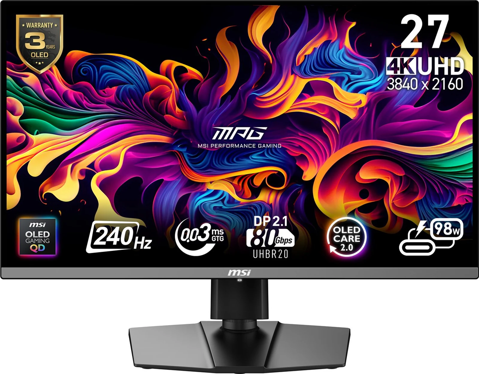 MSI Monitor 26.5" MPG 272URX QD-OLED UHD — zdjęcie 1 z 8