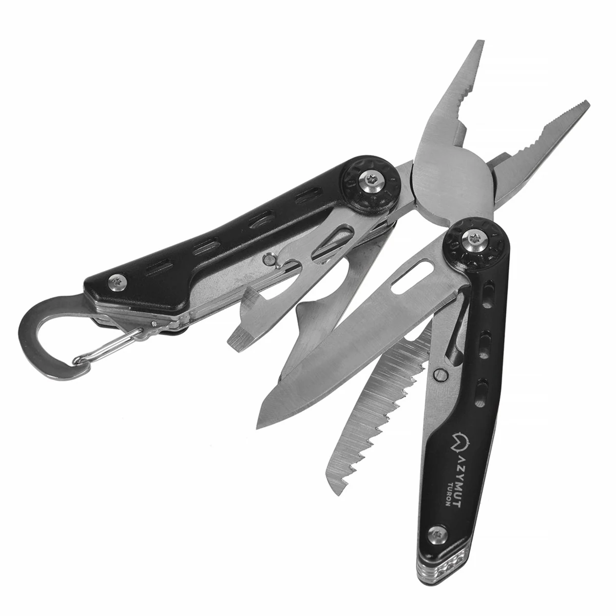 Multitool AZYMUT Turon - 10 narzędzi + karabińczyk
