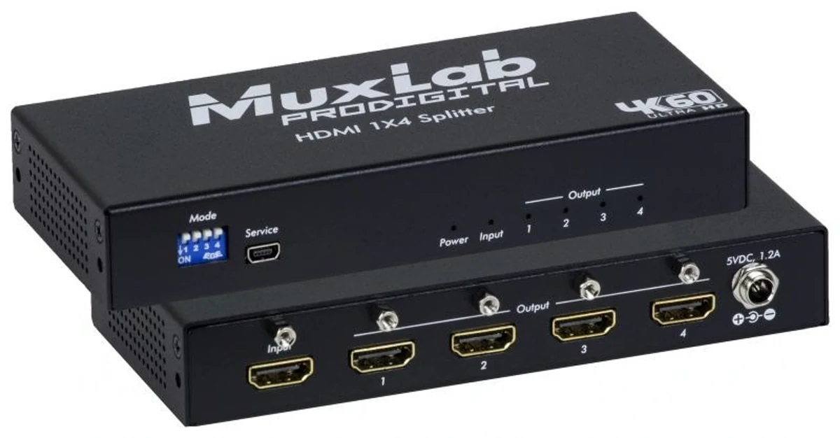 Splitter HDMI 1x4, 4K/60, MuxLab