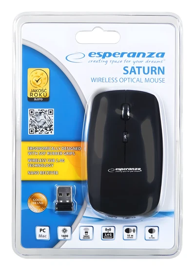 Mysz optyczna Esperanza EM120K - 1600 DPI, czarna
