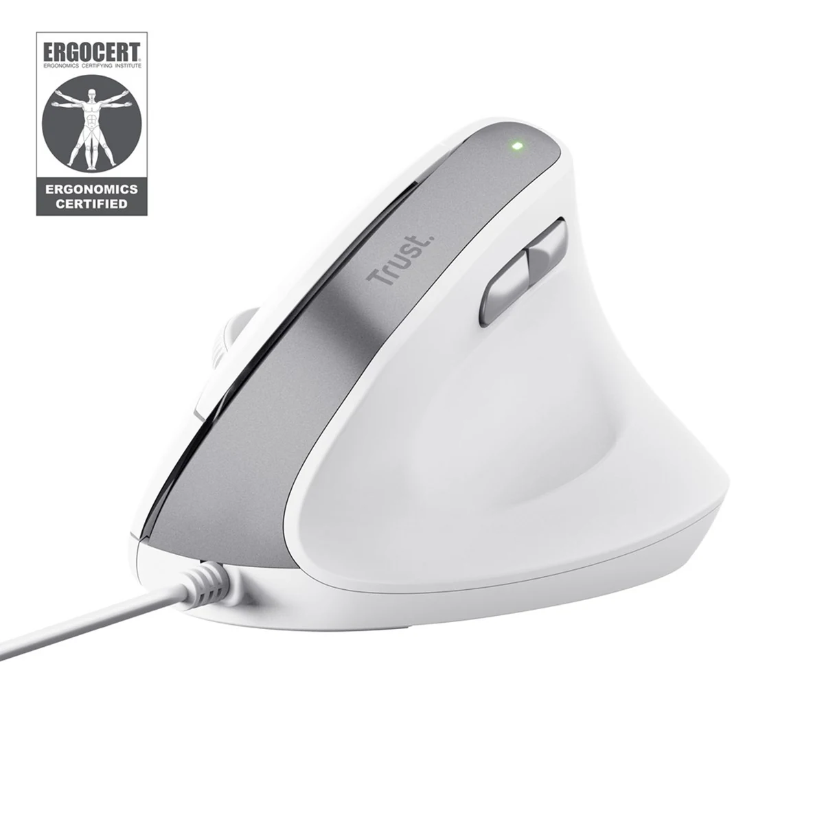 Mysz ergonomiczna Trust BAYO II Biała dla praworęcznych
