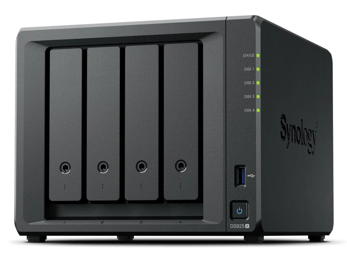 Serwer NAS Synology DS925+ z procesorem Ryzen V1500B i 4 zatokami na dyski 3.5" HDD