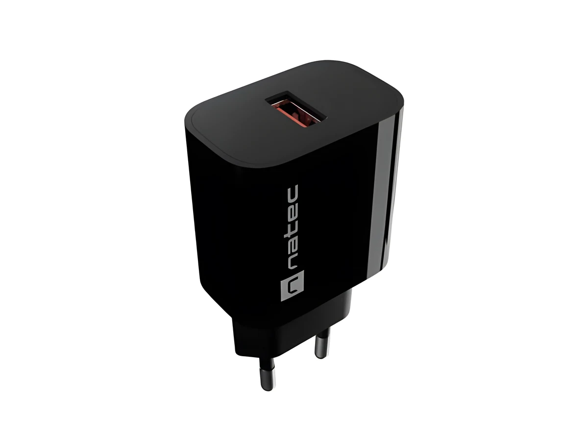 NATEC ŁADOWARKA SIECIOWA RIBERA 1X USB-A 18W CZARN