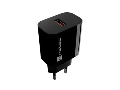 NATEC ŁADOWARKA SIECIOWA RIBERA 1X USB-A 18W CZARN