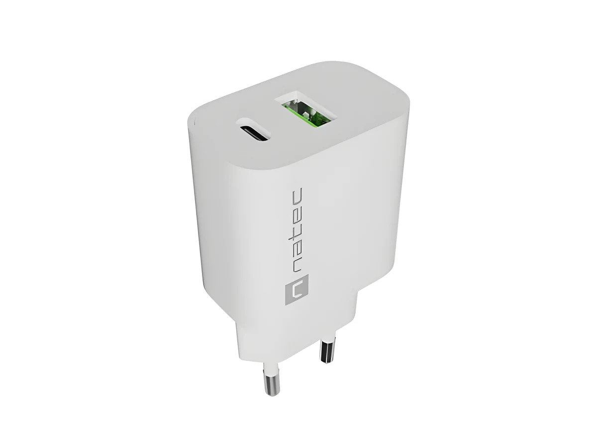 NATEC ŁADOWARKA SIECIOWA RIBERA 1X USB-A + 1X USB-