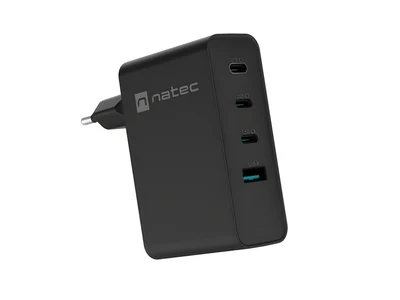 Ładowarka sieciowa Natec Ribera GAN 3x USB-C + 1x USB-A 100W czarna