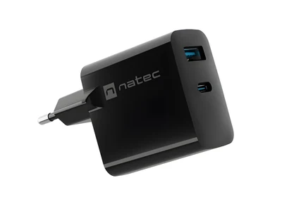 Ładowarka sieciowa Natec Ribera GAN 45W (USB-A + USB-C)