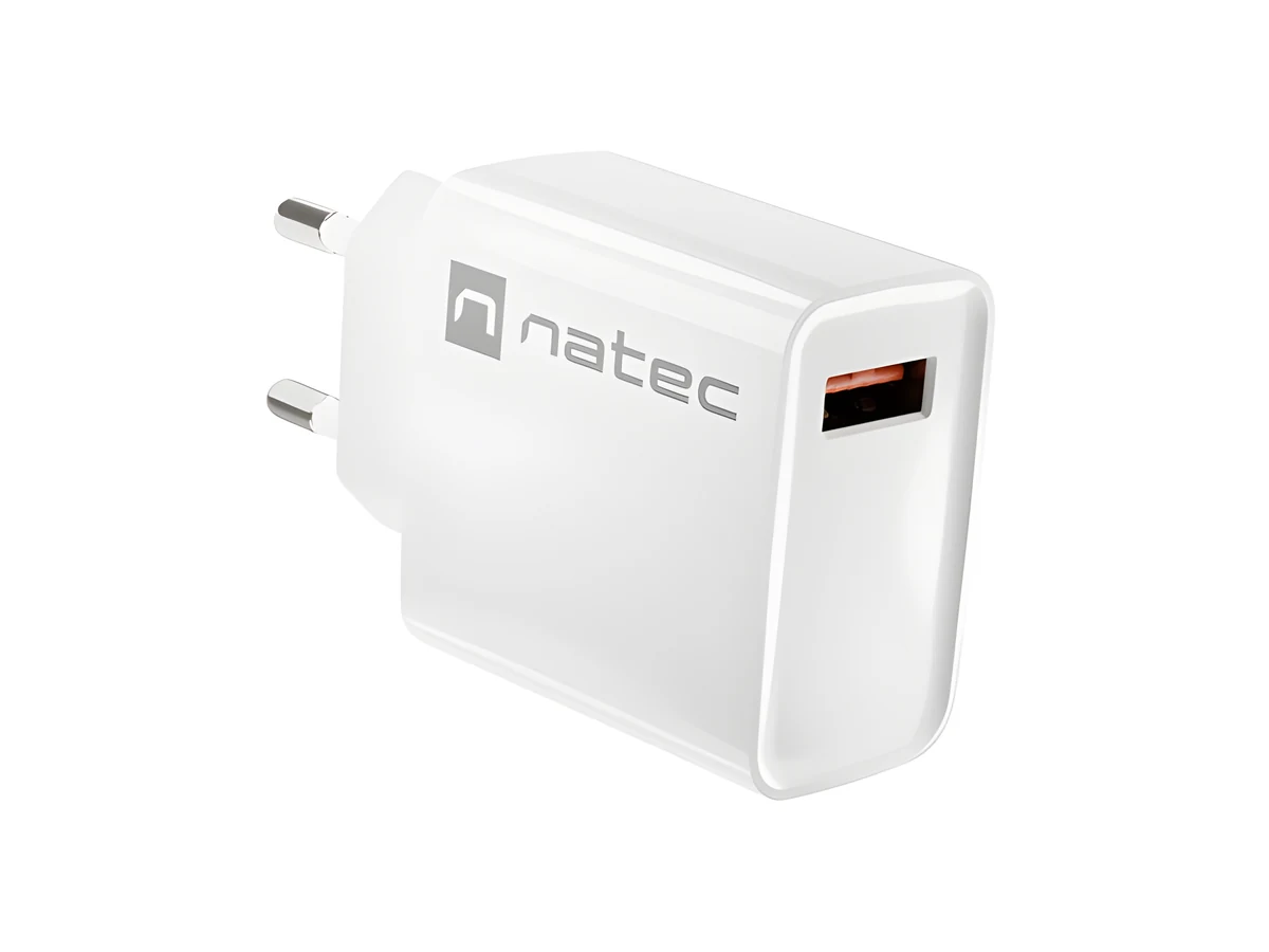 NATEC RIBERA USB-A 18W Biała Ładowarka