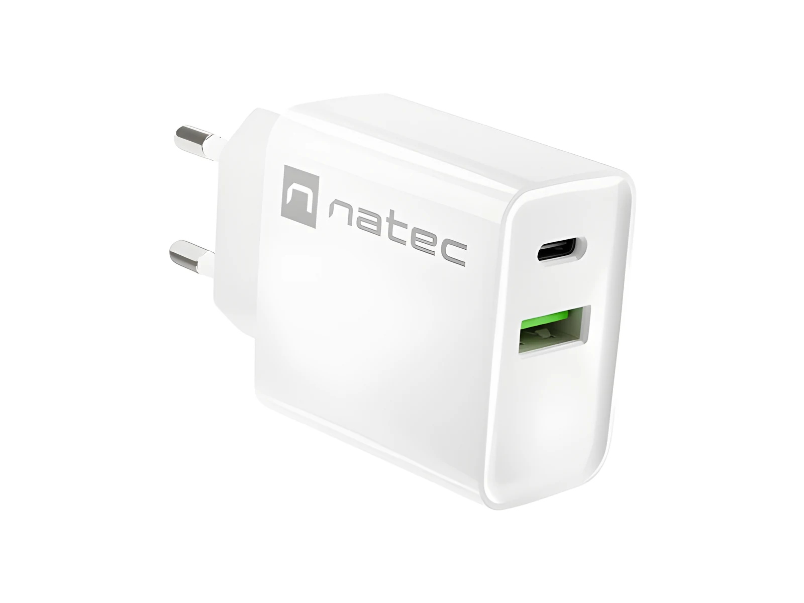 Ładowarka sieciowa Natec Ribera USB-A + USB-C 20W Biała — zdjęcie 1 z 8