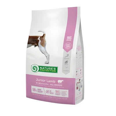 Karma sucha dla szczeniąt Nature's Protection Junior z jagnięciną, dla wszystkich ras, 7,5 kg