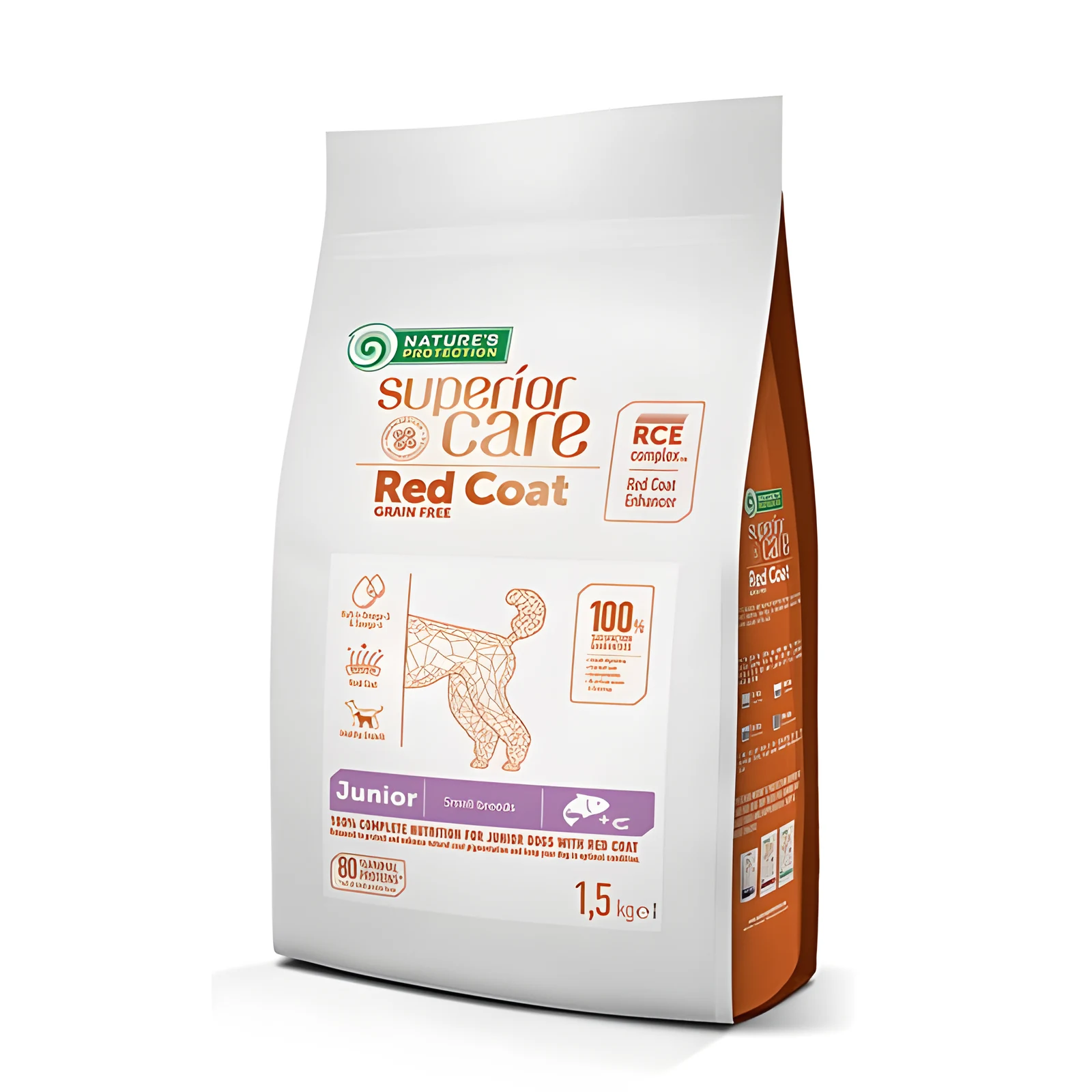 Nature's Protection Red Coat Grain Free Łosoś Junior 1.5 kg