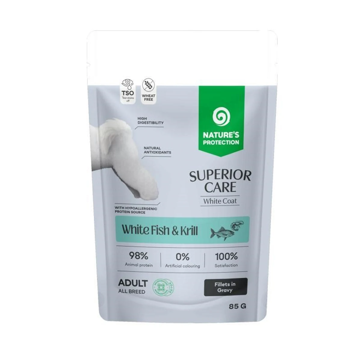 Nature's Protection Superior Care Karma Mokra z Białą Rybą i Krylem 85g