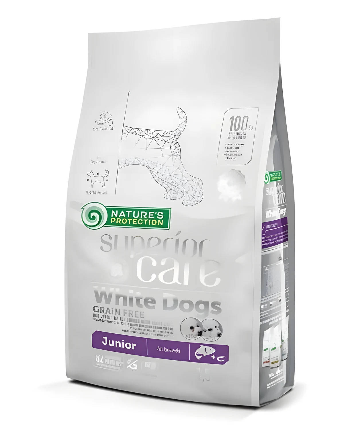 Nature's Protection White Dogs Grain Free Łosoś Junior 1.5kg