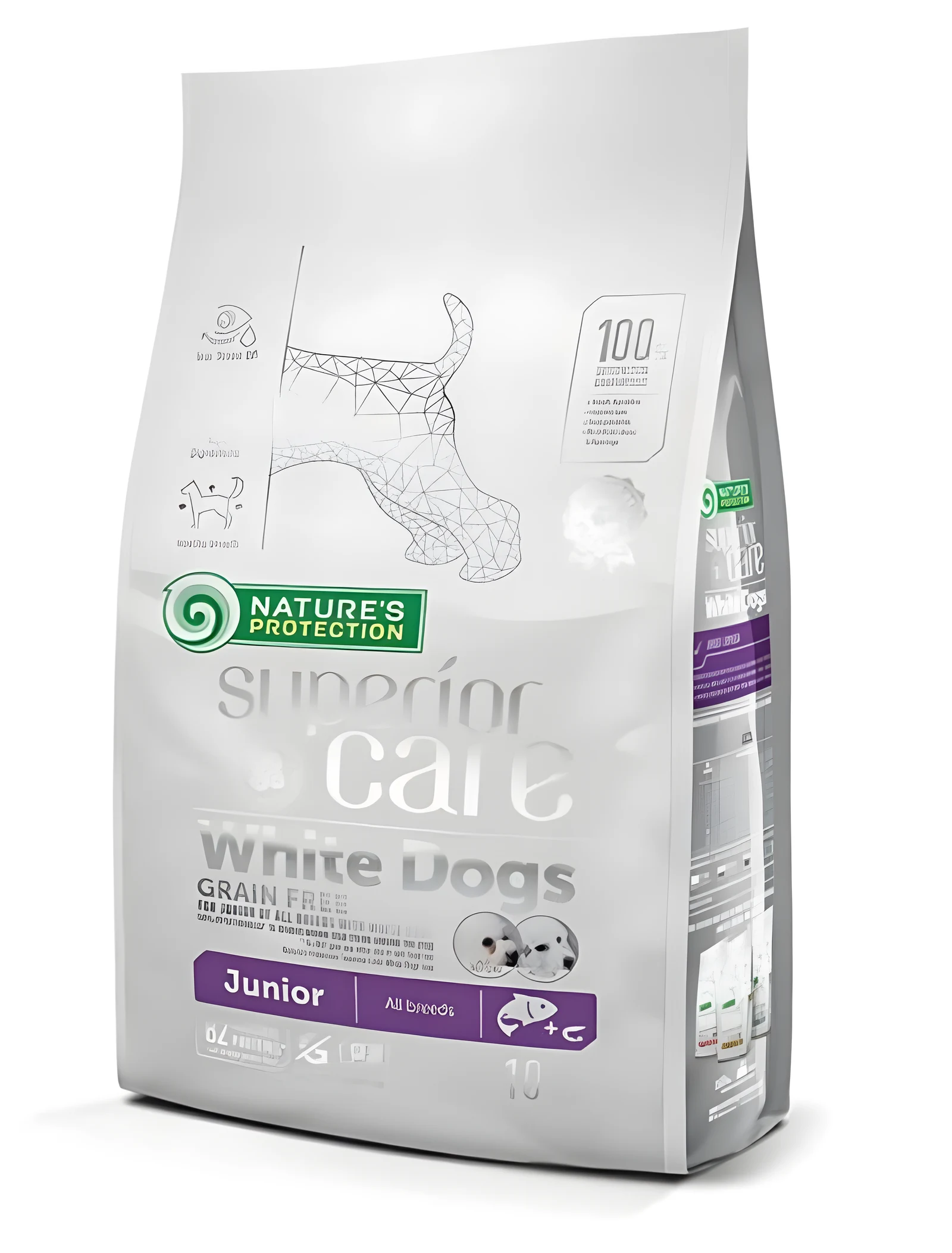 Nature's Protection White Dogs Grain Free Łosoś Junior 10kg
