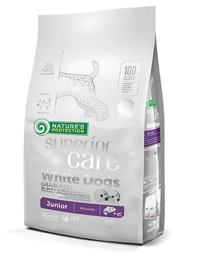 Karma sucha dla szczeniąt białych ras Nature's Protection White Dogs z łososiem, bez zbóż 10kg