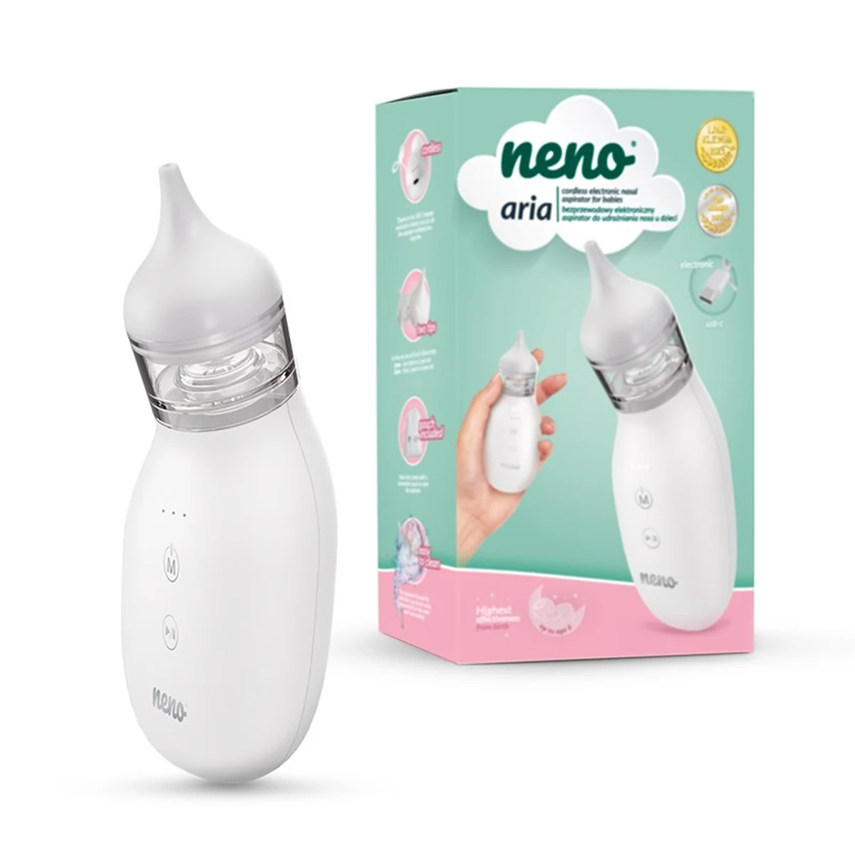 NENO ASPIRATOR DO NOSA ARIA - Biały, 2 Kónącwki