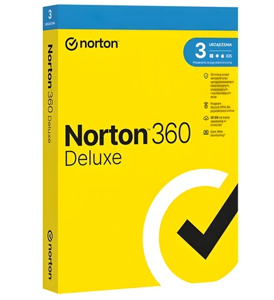 Norton 360 Deluxe - Ochrona 3 urządzeń, 1 rok, wersja elektroniczna