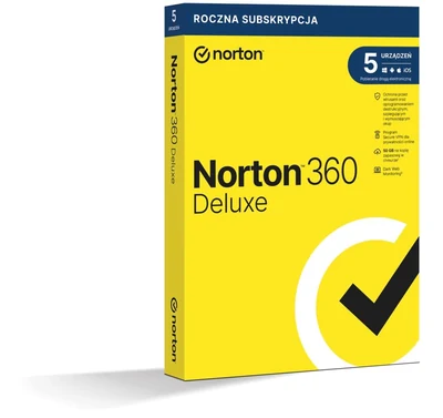 Norton 360 Deluxe - Ochrona 5 urządzeń, 12 miesięcy (wersja pudełkowa)