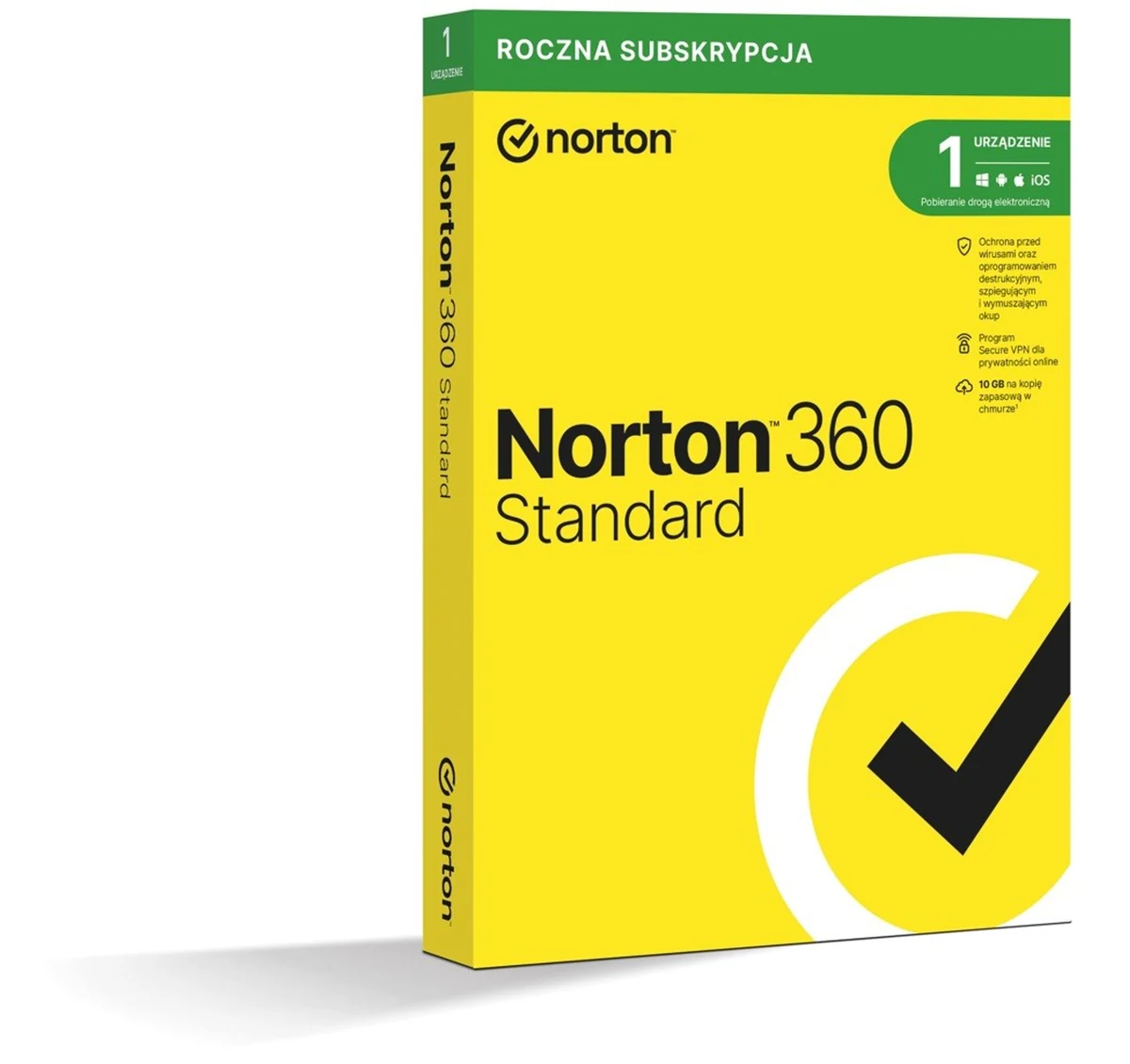 Oprogramowanie antywirusowe Norton 360 Standard - 1 stanowisko, 12 miesięcy, wersja pudełkowa