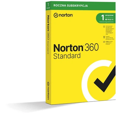 Oprogramowanie antywirusowe Norton 360 Standard - 1 stanowisko, 12 miesięcy, wersja pudełkowa