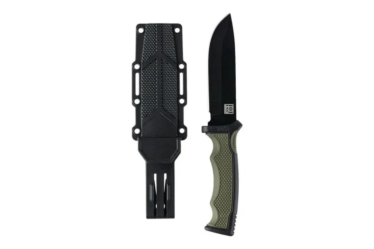 Nóż Bushcraftowy Bushawk 9244 101 INC - Antypoślizgowa Rękojeść i Pochwa