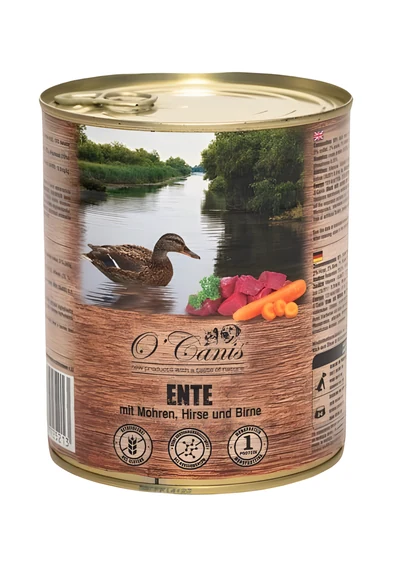 O'Canis Mokra Karma dla Psa: Kaczka, Proso, Marchew - 800g
