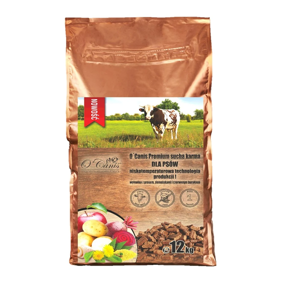 O'Canis Premium 12kg Wołowina, Proso, Ziemniaki, Czerwony Burak
