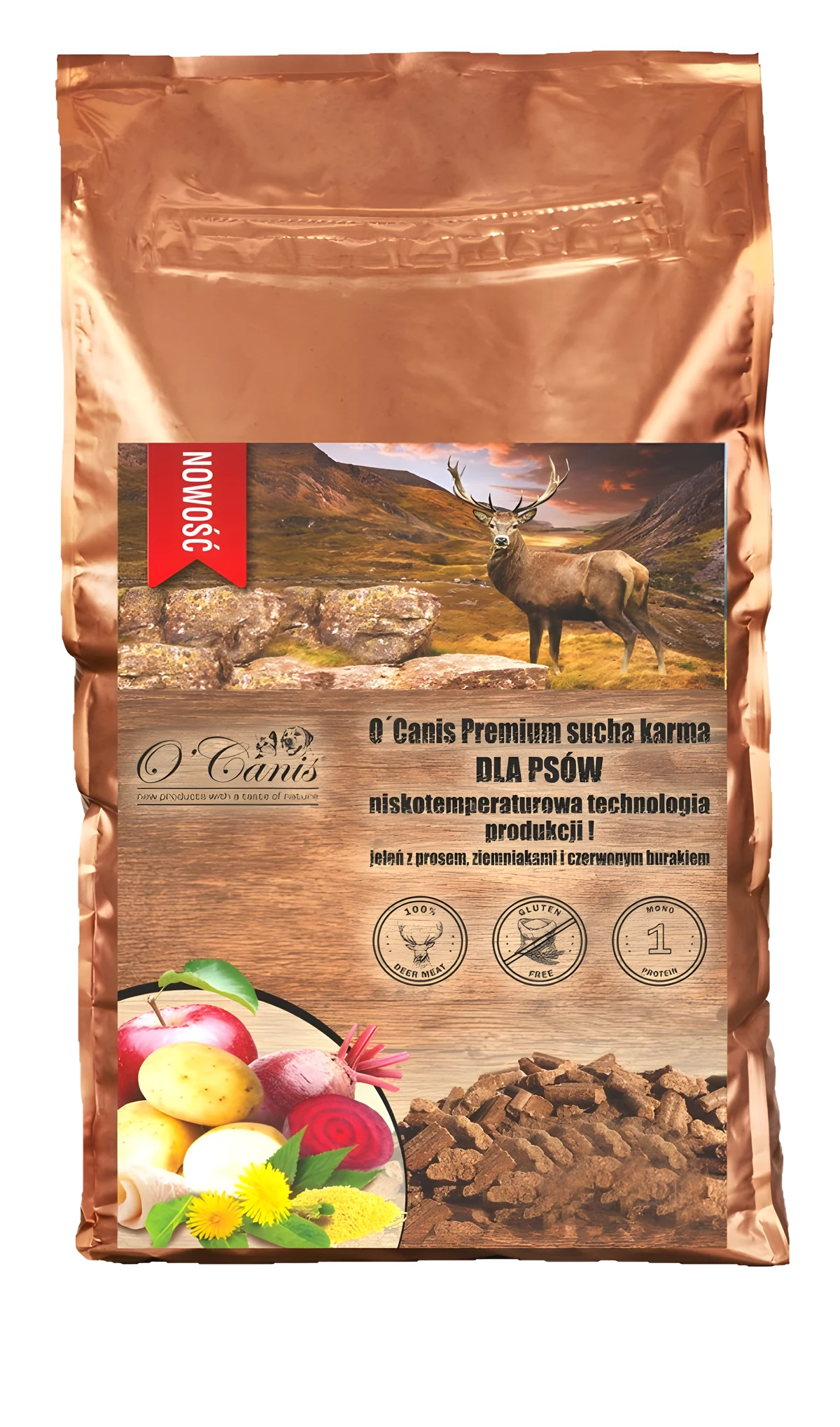 O'Canis Premium jeleń, ziemniak, burak 12kg