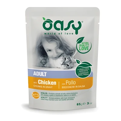 Oasy Chunks w sosie dla dorosłych kotów z kurczakiem 85g