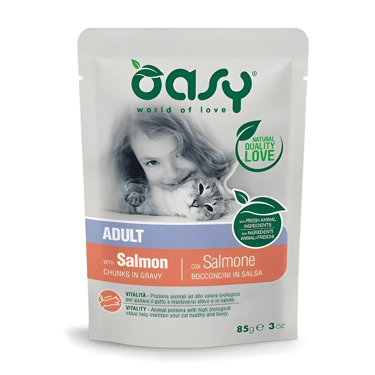 Oasy Chunks in gravy Adult Salmon 85gr