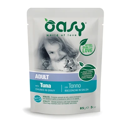 Oasy Chunks w sosie dla dorosłych kotów - tuńczyk 85g