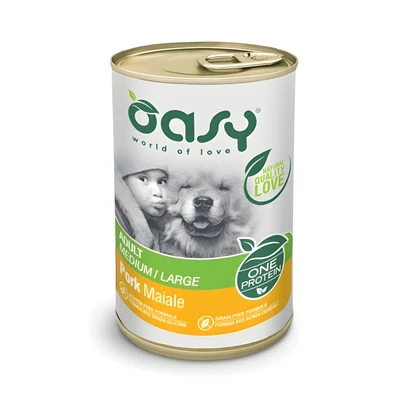 Oasy One Protein Adult Medium/Large - Karma mokra z wieprzowiną 400g