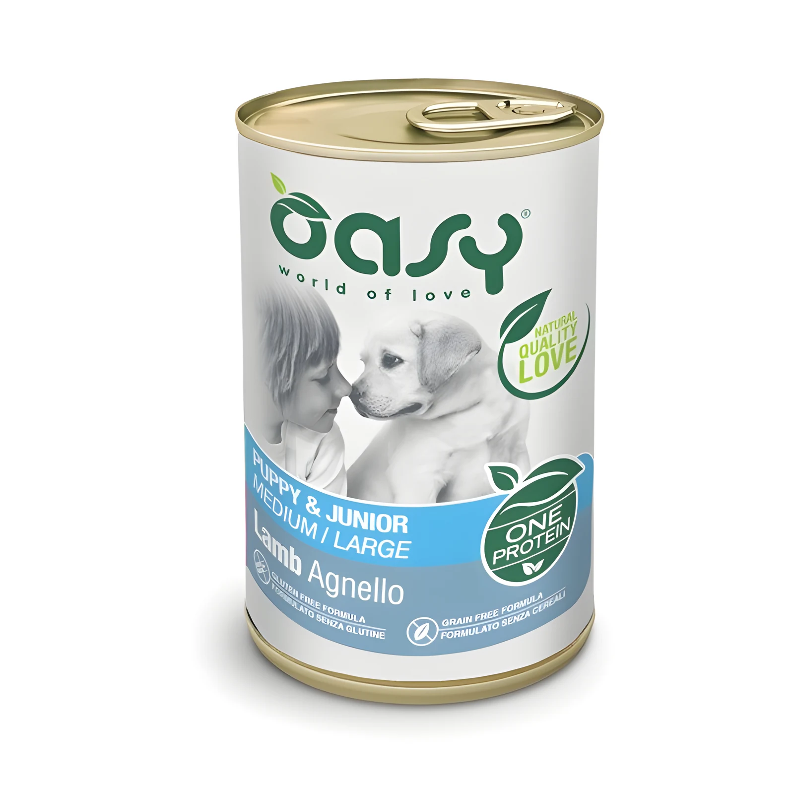 Oasy Jednobiałkowa Karma Mokra dla Szczeniąt i Młodych Psów (M/L) z Jagnięciną 400g