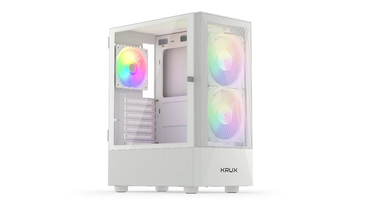 Obudowa KRUX Vako White RGB - Biała, ATX