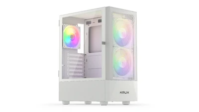 Obudowa KRUX Vako White RGB - Biała, ATX