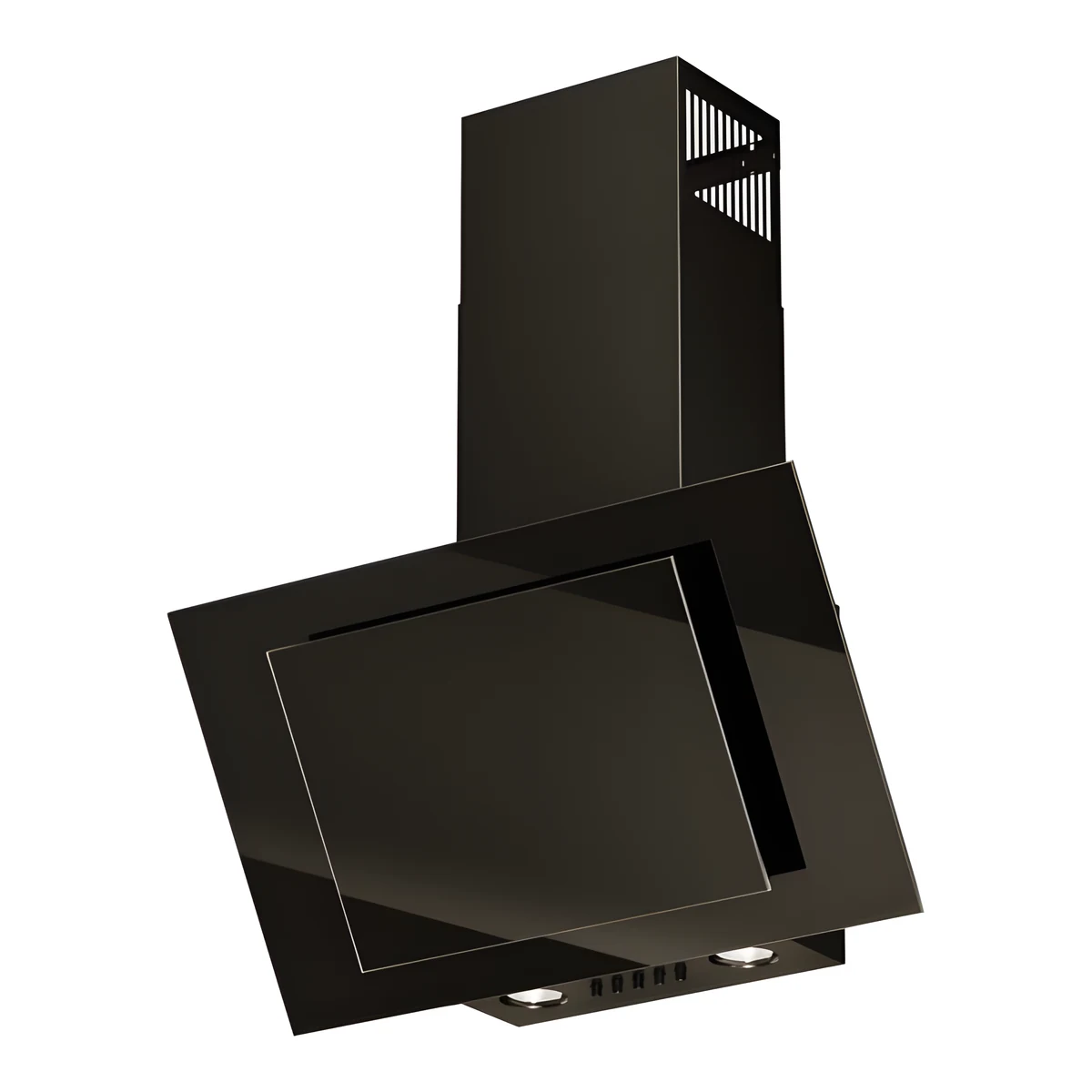 Okap przyścienny kominowy MAAN Vertical Eco Duo Glass czarny front szkło 60 cm szer.