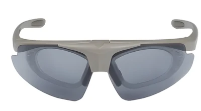 Okulary strzeleckie Wosport Tan z 3 wymiennymi wizjerami