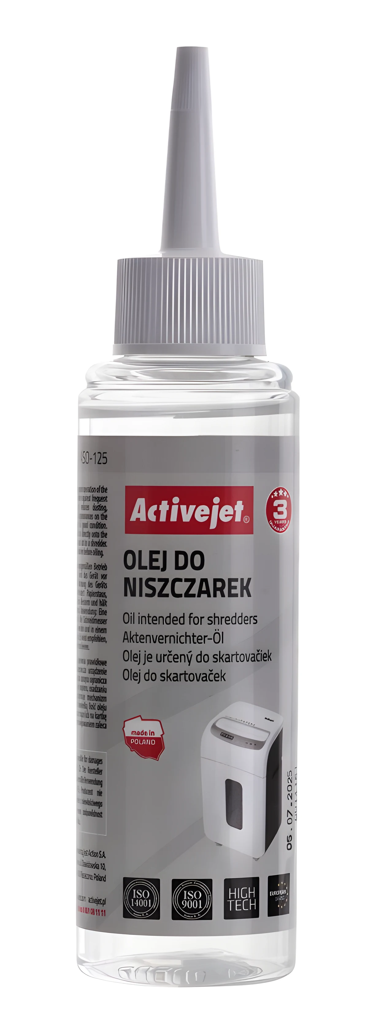 Olej do niszczarek Activejet ASO-125 125ml