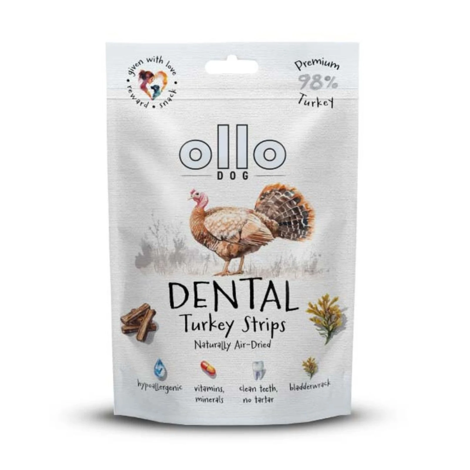 Ollo Air Dried Dental Turkey Strips 80g