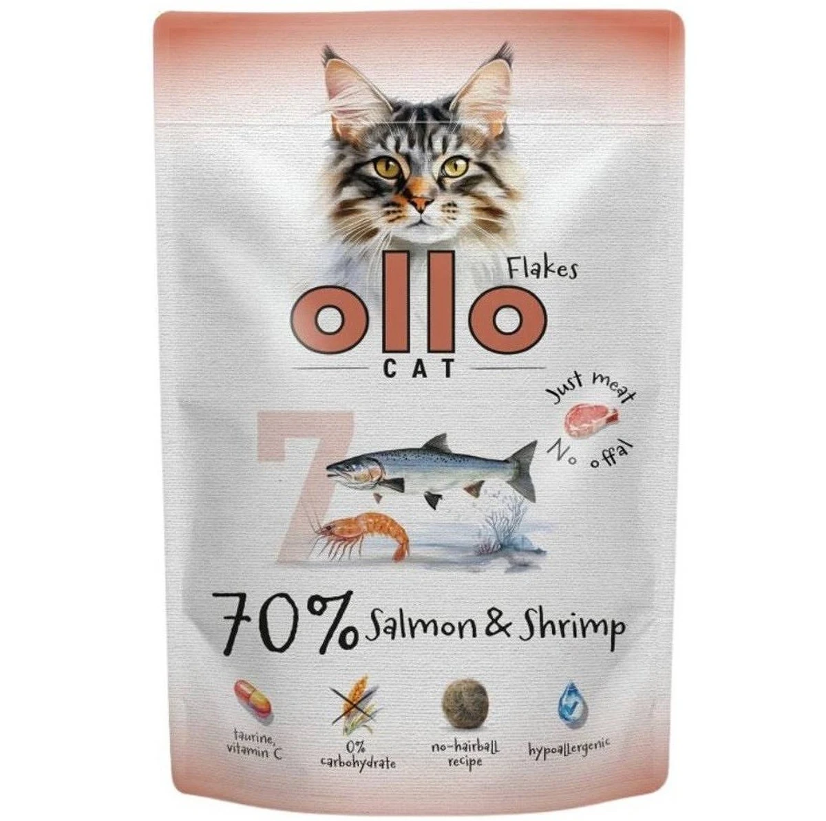 Ollo saszetka nr 7 kot Łosoś Krewetki 85 g