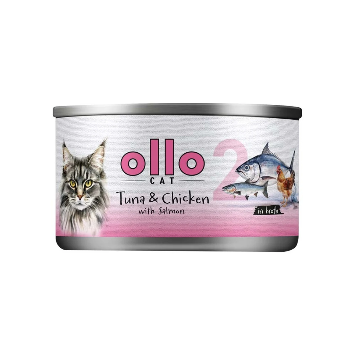 Ollo Tuna & Chicken with Salmon in Broth 70g