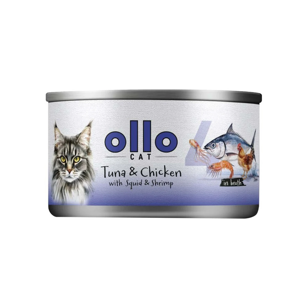 Ollo Tuna & Chicken with Squid & Shrimp 70g