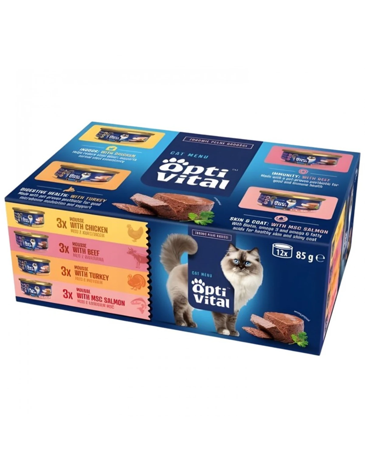 OptiVital mini puszka Multibox 12x85g dla kotów
