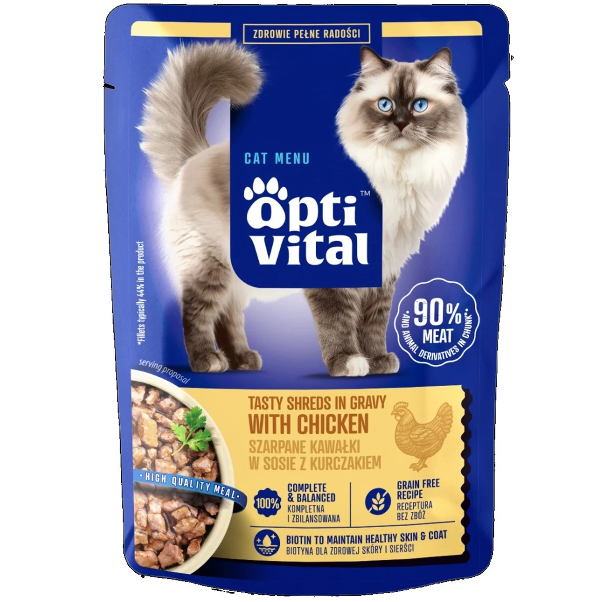 OptiVital szarpane kawałki 85g z kurczakiem