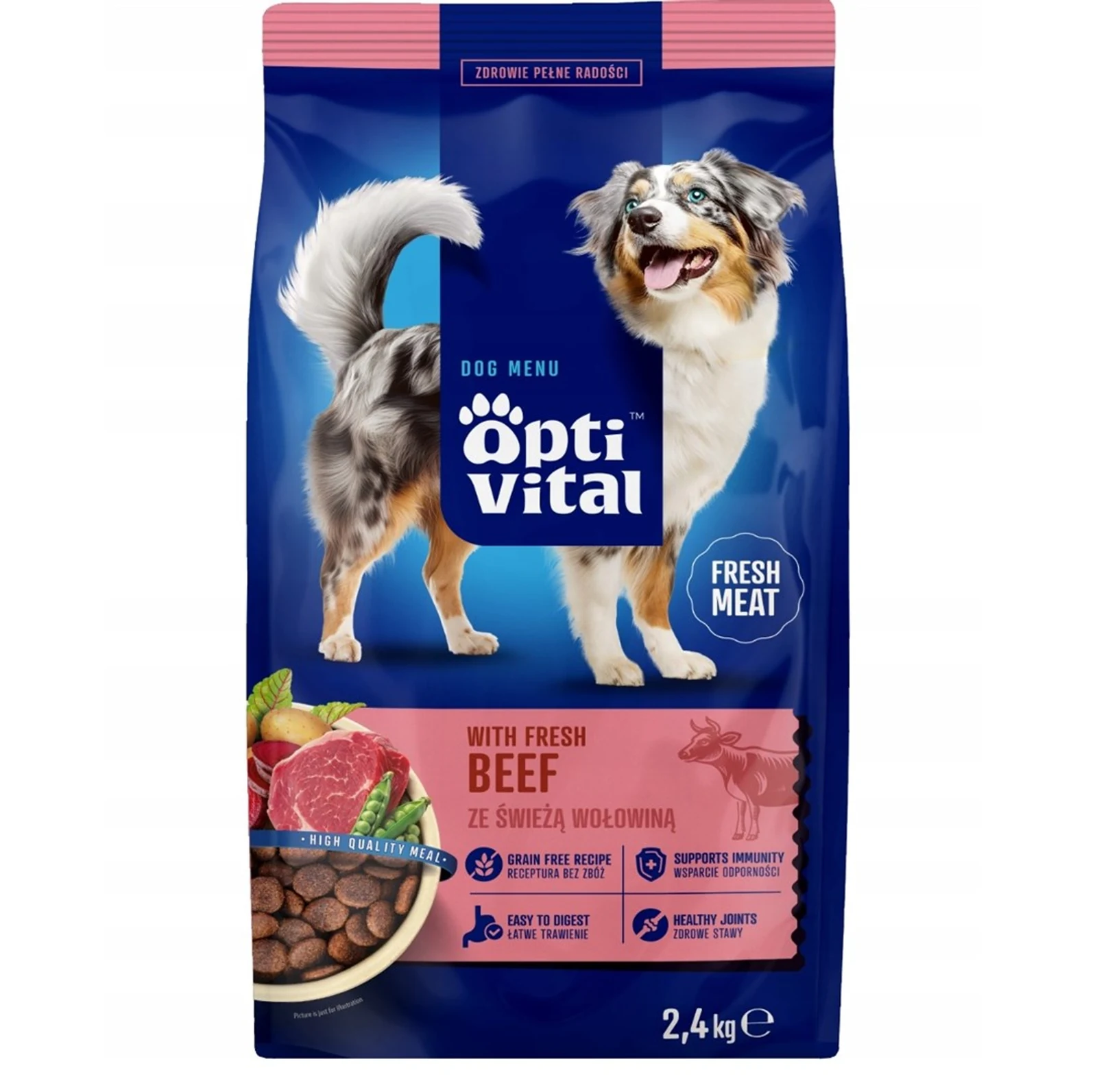OptiVital Wołowina 2,4 kg - Karma Sucha Psov